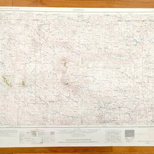 Antike Lemmon, South Dakota 1954 US Geological Survey Topographie Karte – Custer National Forest, Moreau River, Buffalo, Ludlow, Shadehill SD