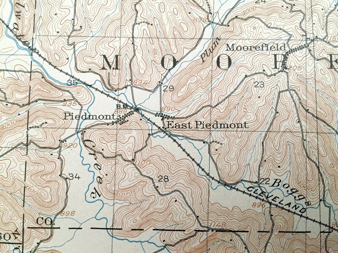 Antique Flushing Ohio 1905 US Geological Survey Topographic Etsy