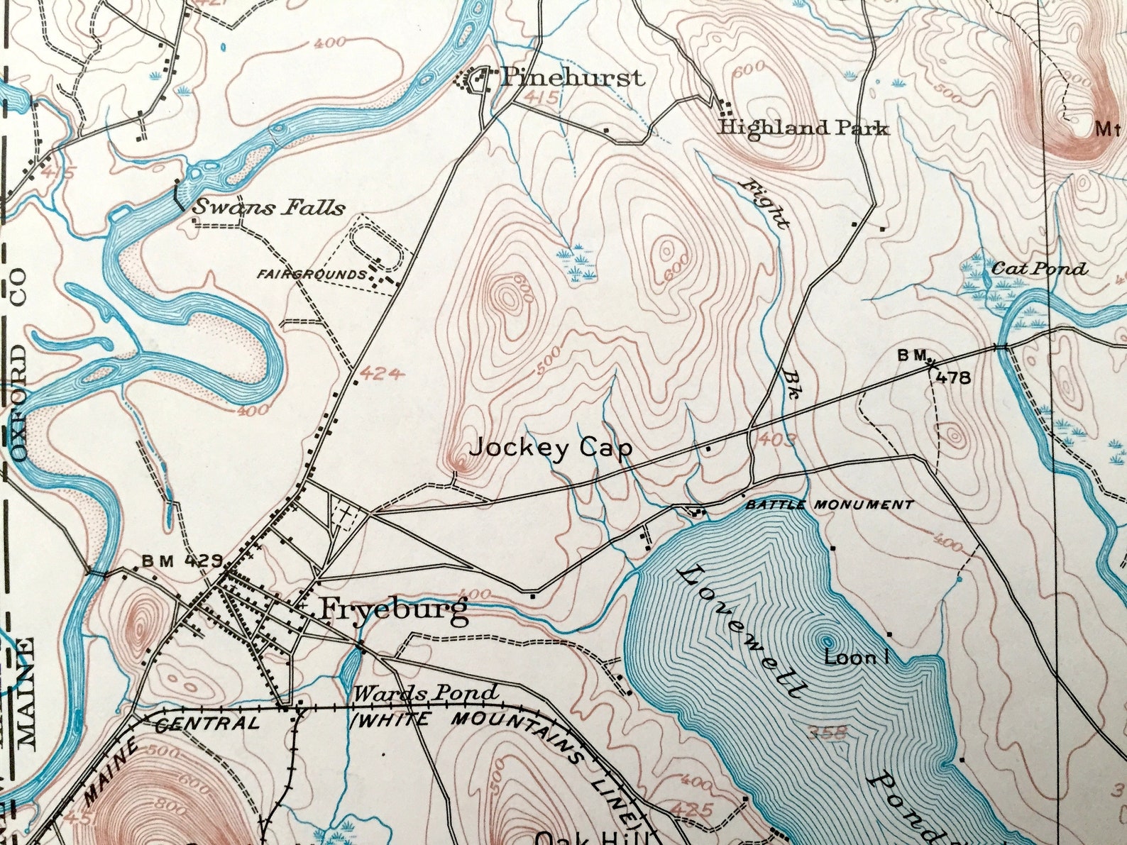 Antique Fryeburg Maine 1909 US Geological Survey Topographic Etsy