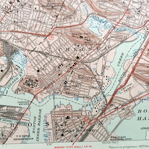 Antique Boston shops North, Massachusetts 1946 US Geological Survey Topographic Map – Somerville, Everett, Melrose, Saugus, Stoneham, Wakefield MA