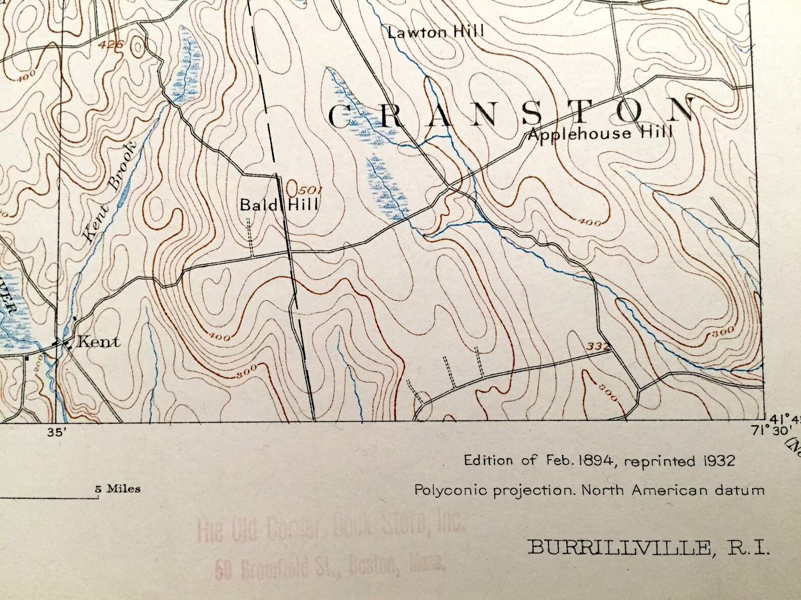 Antique Burrillville Rhode Island 1894 US Geological Survey Etsy France