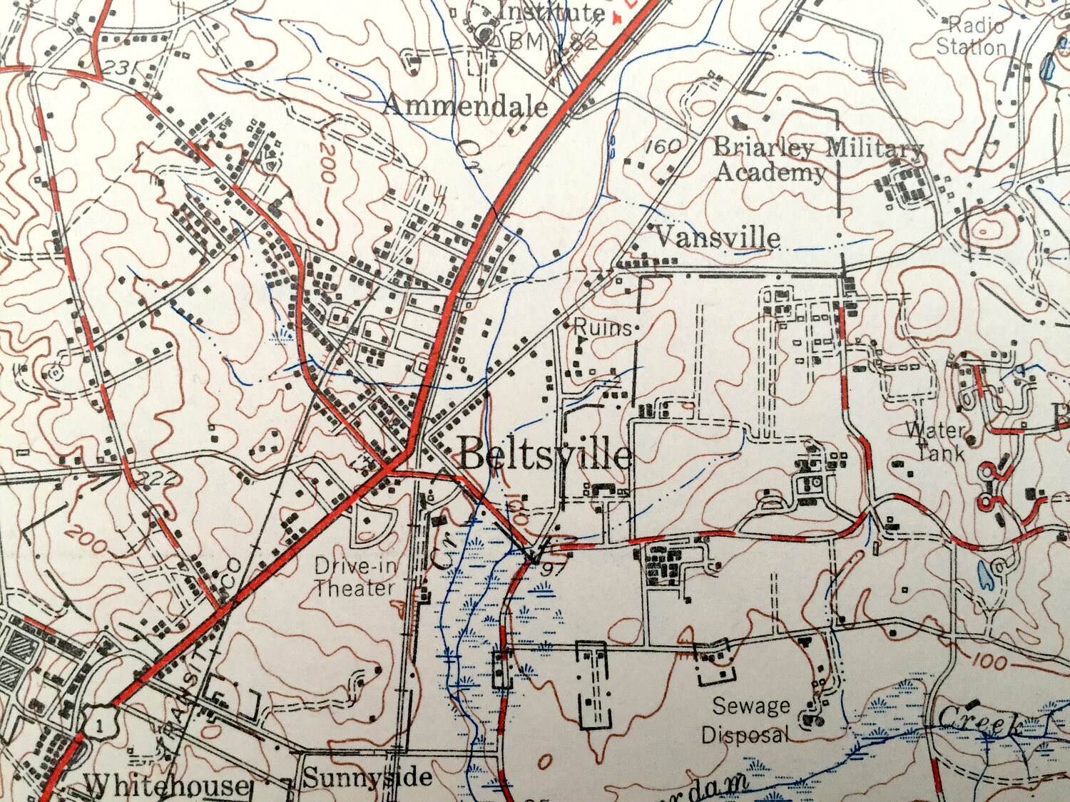 Antique Laurel Maryland 1949 US Geological Survey Mapa Etsy