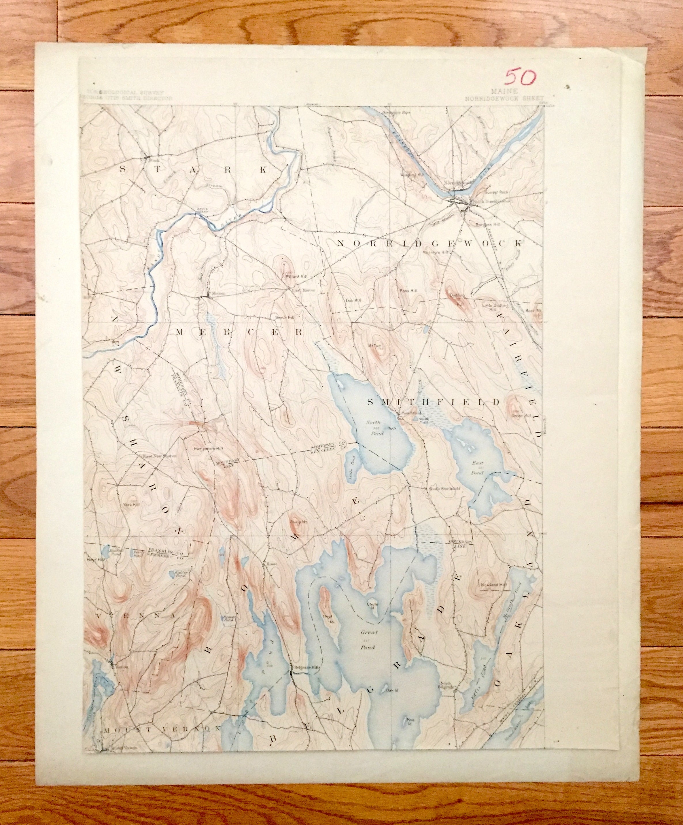 Antique Norridgewock Maine 1898 US Geological Survey Etsy