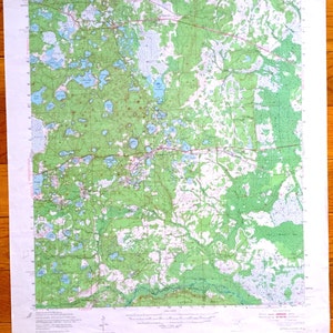 Antike Interlachen, Florida 1949 US Geologische Übersicht Topographische Karte – Ocala National Forest, Hollister Florahome Putnam County Palatka FL