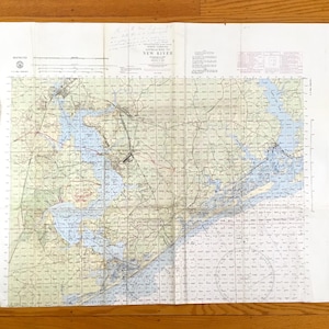 Antike Camp Lejeune, North Carolina 1950 des US Marine Corps Topographische Übersichtskarte - Jacksonville, Swansboro, North River, North Carolina