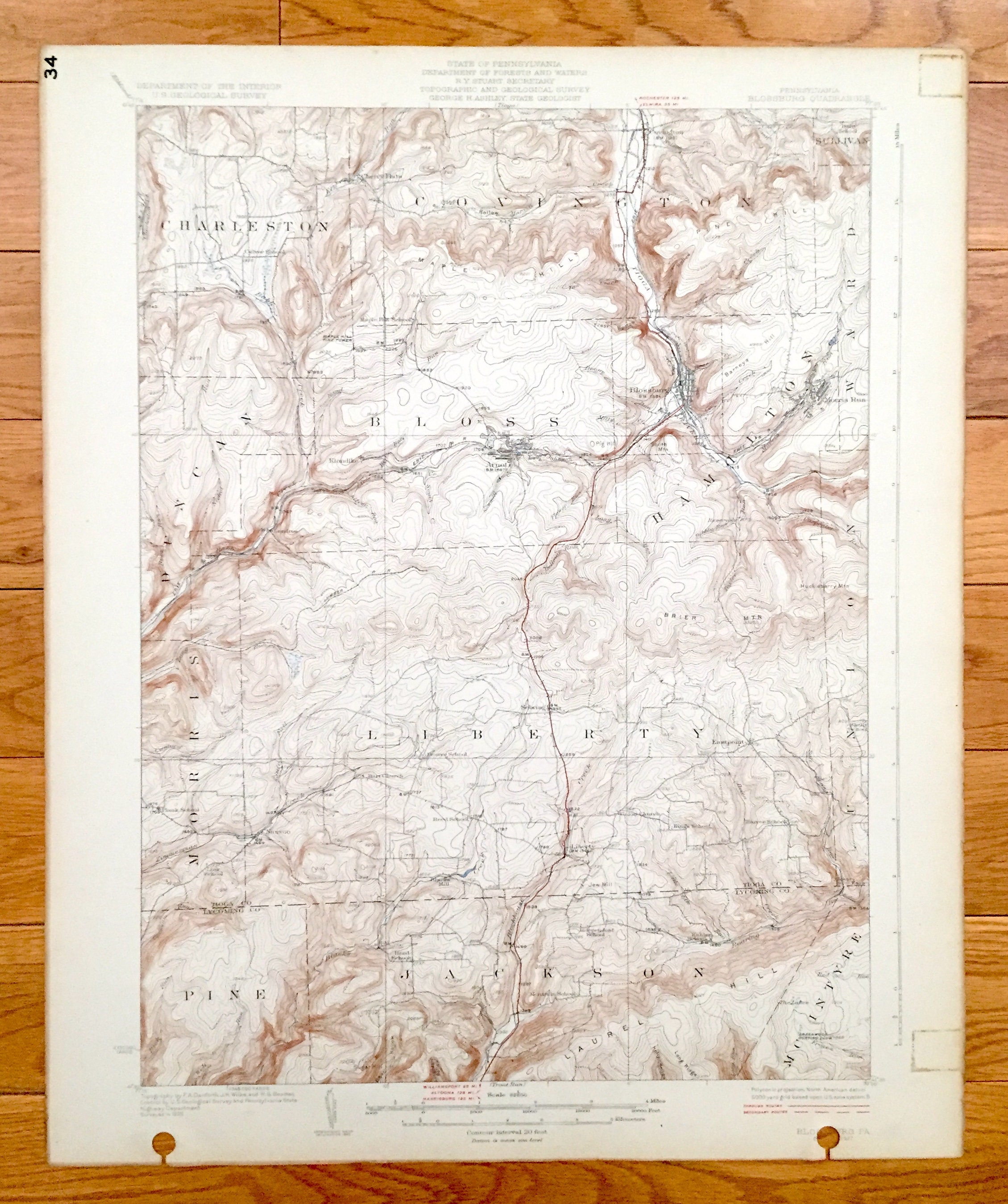 Antique Blossburg Pennsylvania 1927 US Geological Survey Etsy Australia