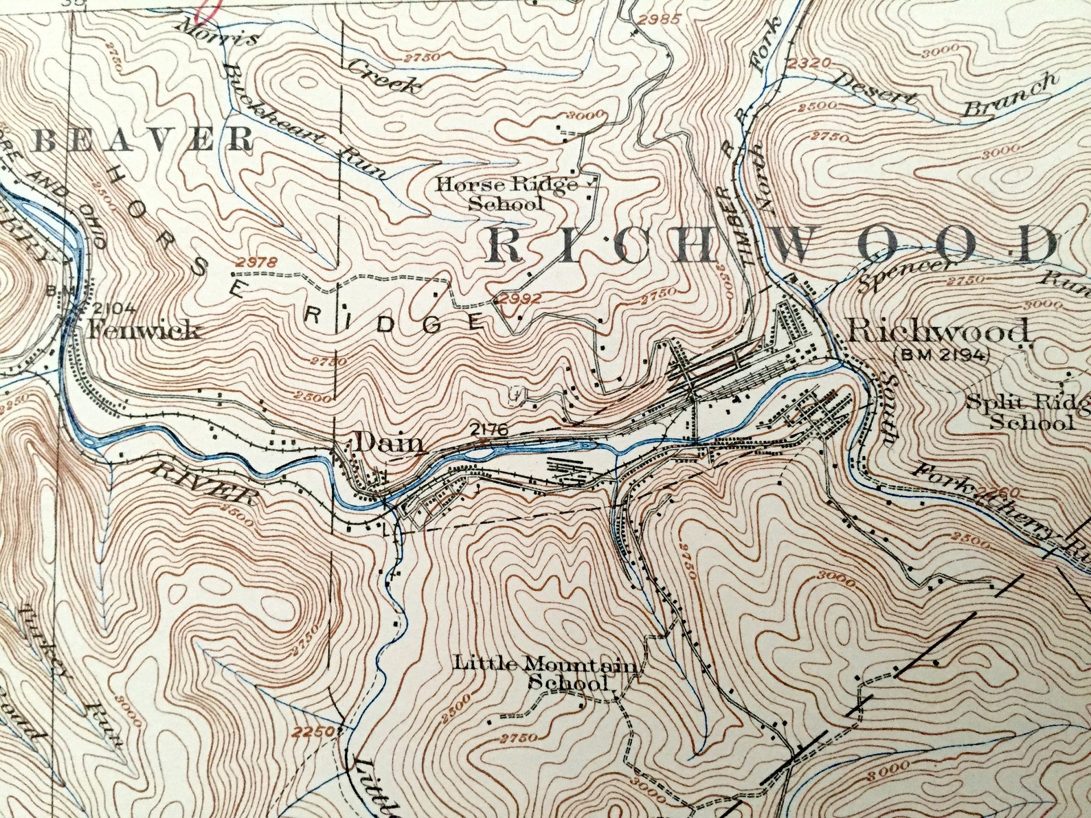 Antique Richwood West Virginia 1923 US Geological Survey Etsy