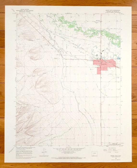 Antique Monte Vista Colorado 1964 US Geological Survey Etsy