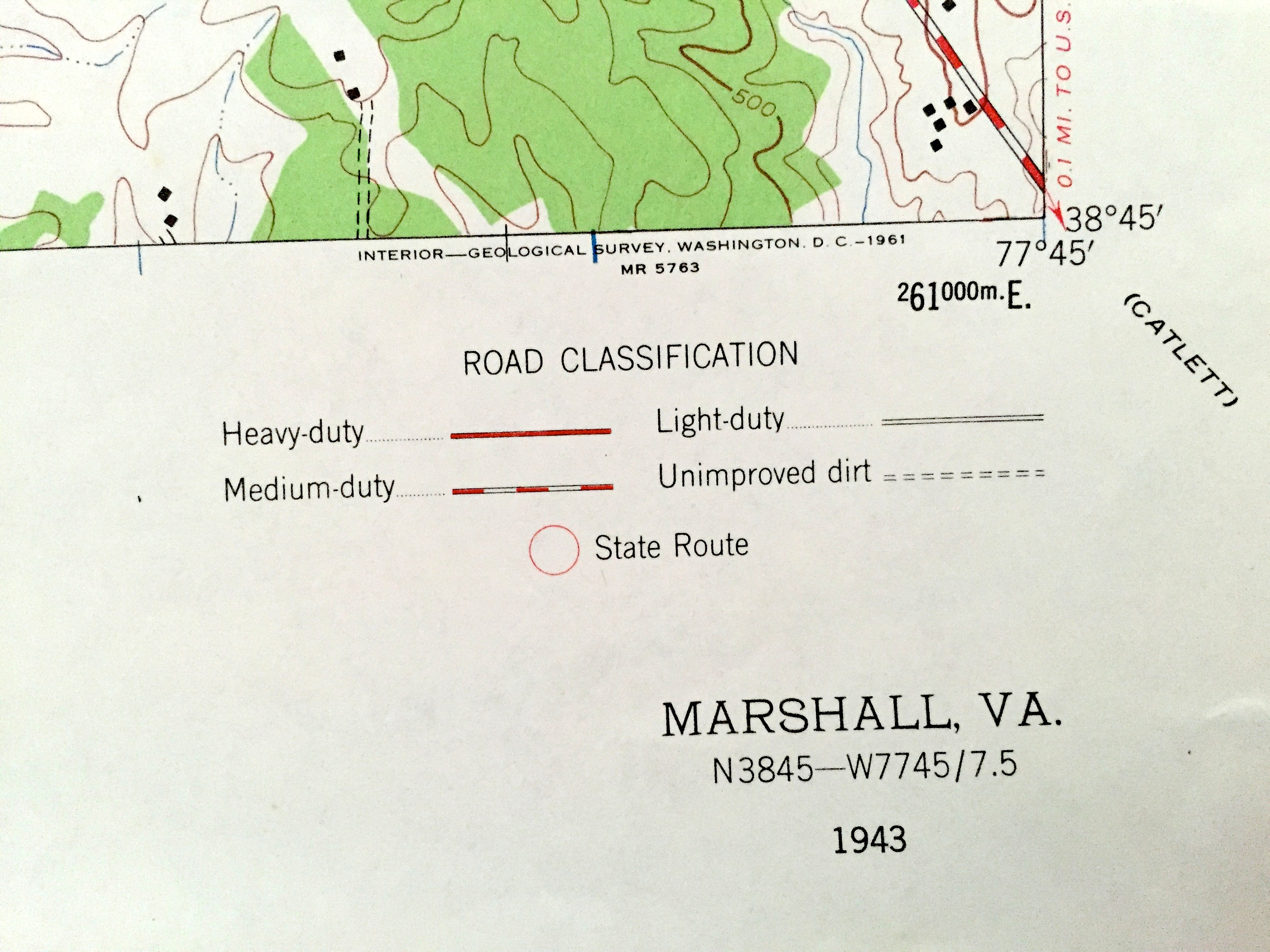 Antique Marshall Virginia 1943 US Geological Survey Etsy