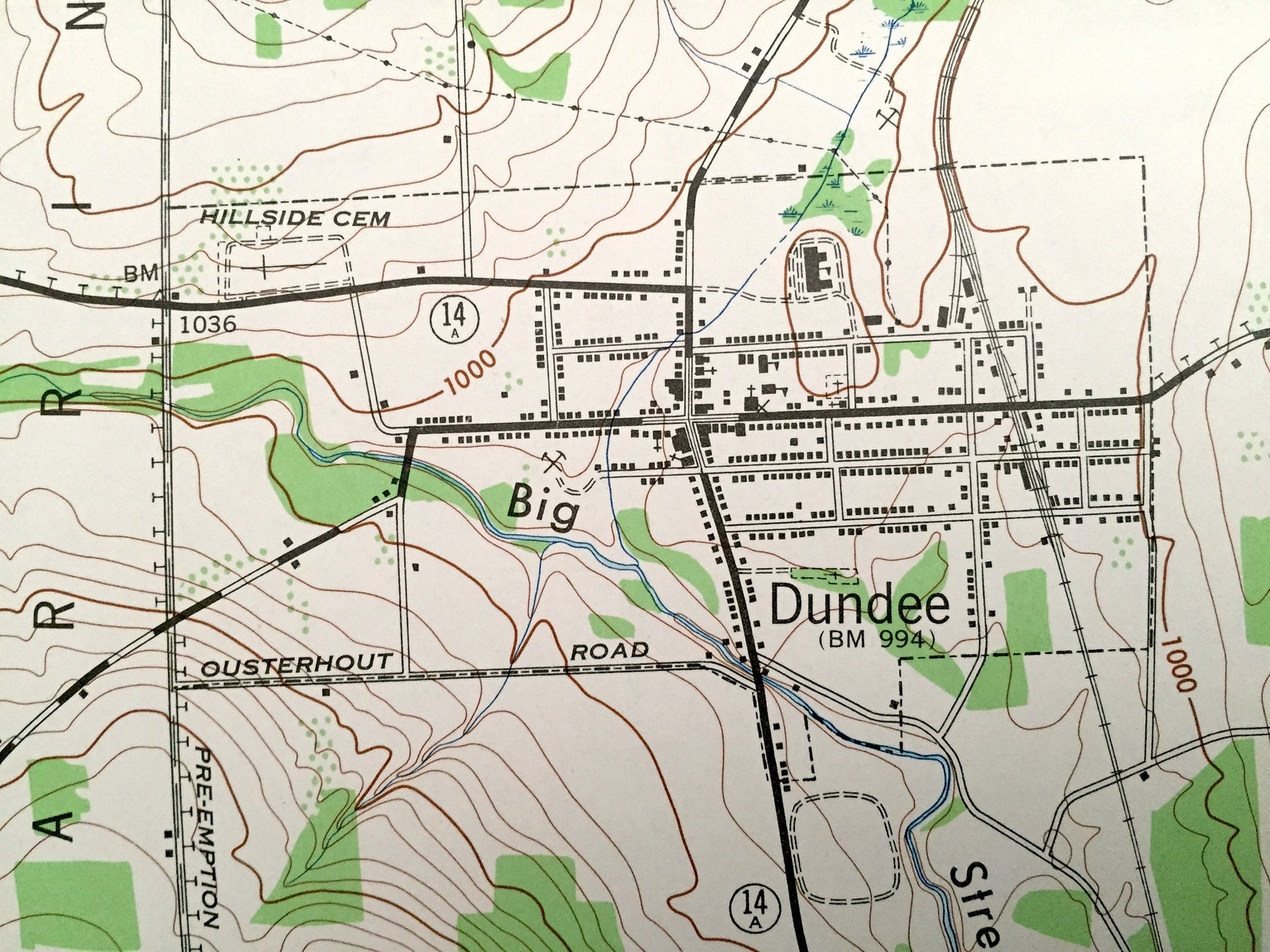 Antique Dundee New York 1942 US Geological Survey Topographic Etsy