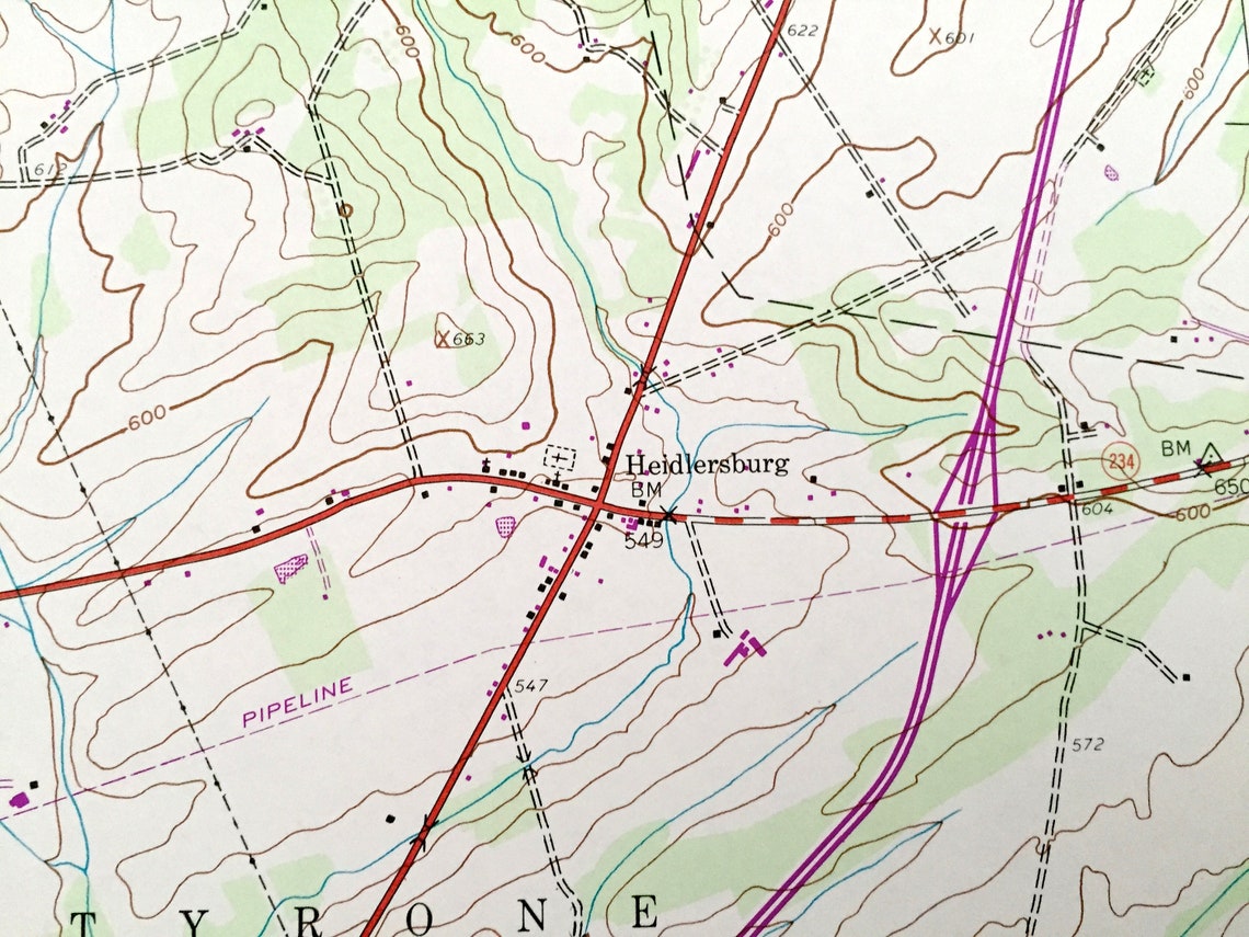 Antique Biglerville Pennsylvania 1944 US Geological Survey Etsy UK