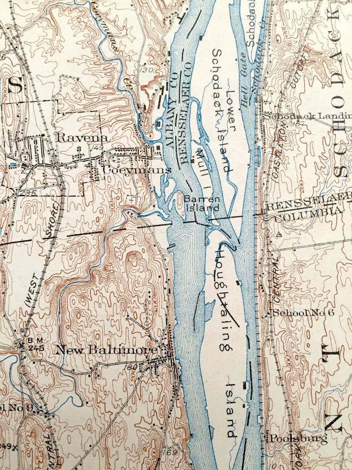 Antique Coxsackie New York 1929 US Geological Survey Etsy UK