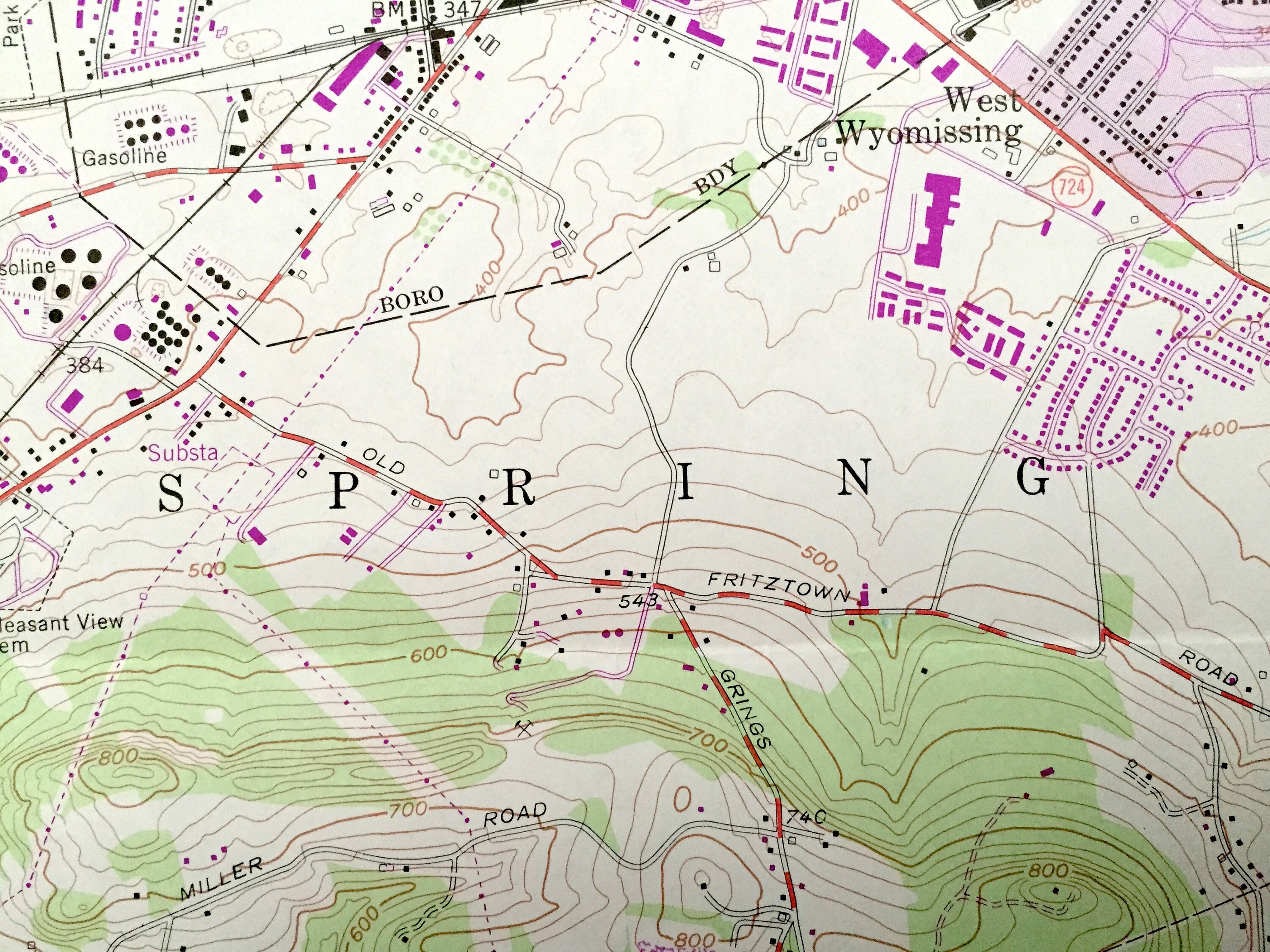 Antique Sinking Spring Pennsylvania 1955 US Geological Survey Etsy