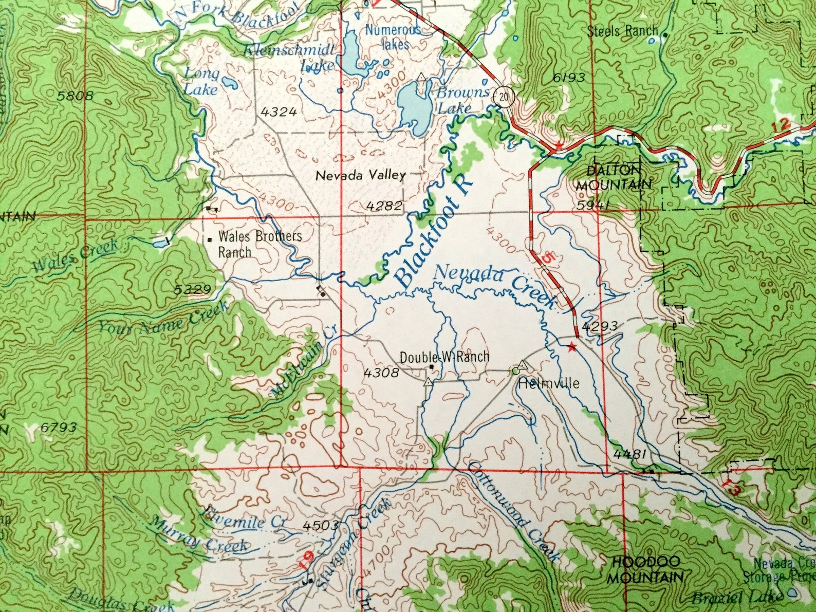 Antique Butte Montana 1962 US Geological Survey Topographic Etsy