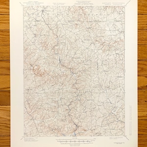Carte topographique antique de Parkton, Maryland, 1902 US Geological Survey - Baltimore, comté de Harford, Hereford Monkton Pretty Boy Pennsylvanie