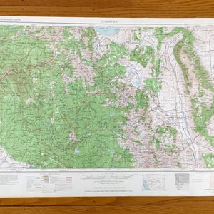 Antieke Mariposa, Californië, 1957 US Geological Survey topografische kaart - Big Creek, Bishop, Midpines Yosemite National Park Sierra Nevada, CA