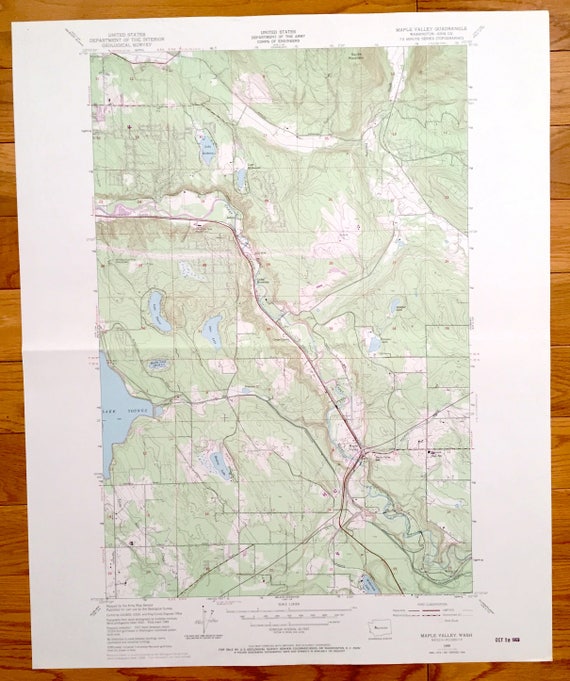 Maple Valley Washington Map Antique Maple Valley Washington 1949 Us Geological Survey | Etsy