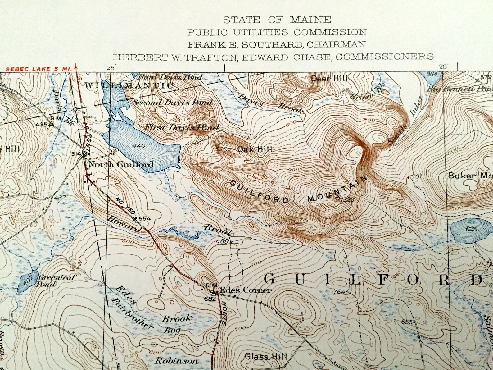Antique Guilford Maine 1937 US Geological Survey Topographic Etsy UK