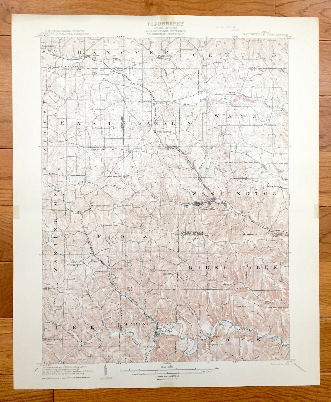 Antique Salineville Ohio 1905 US Geological Survey Etsy