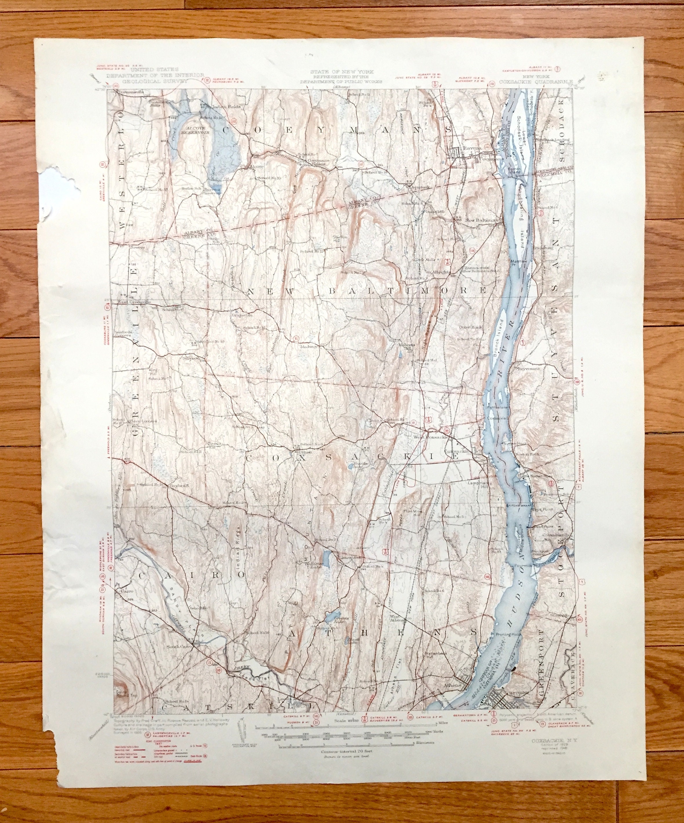 Antique Coxsackie New York 1929 US Geological Survey Etsy