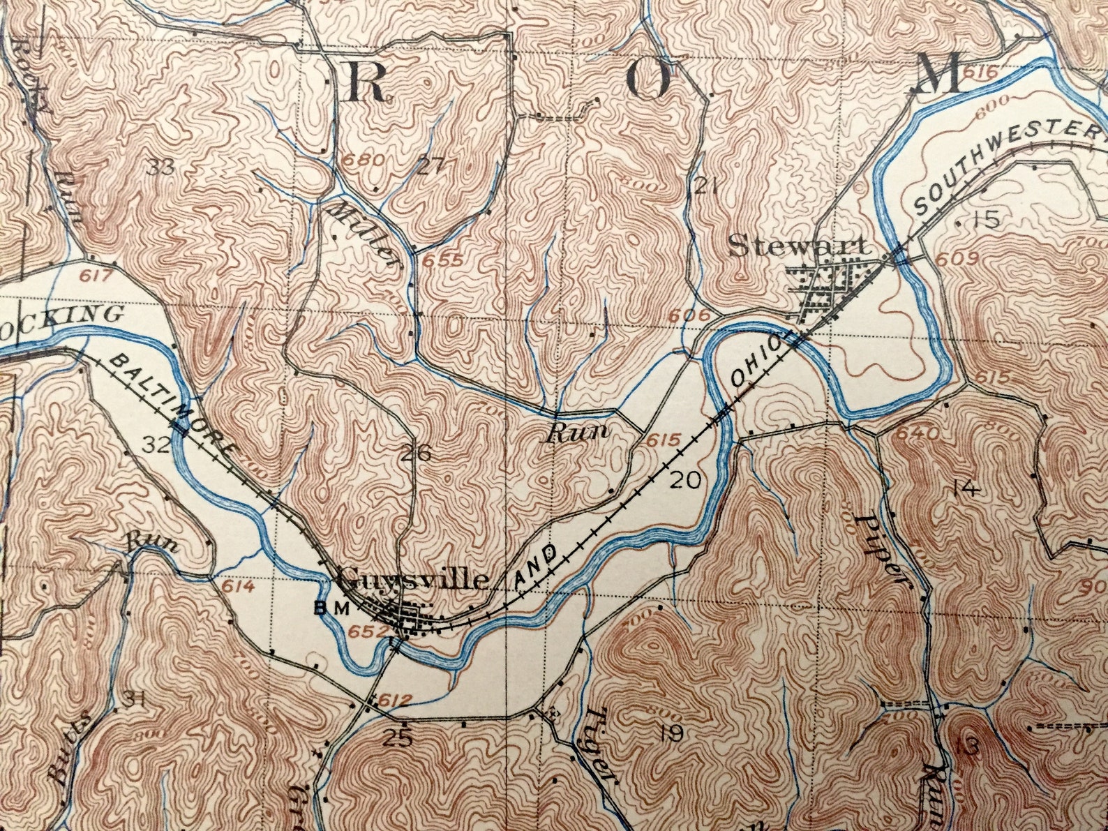 Antique Chesterhill Ohio 1906 US Geological Survey Etsy UK