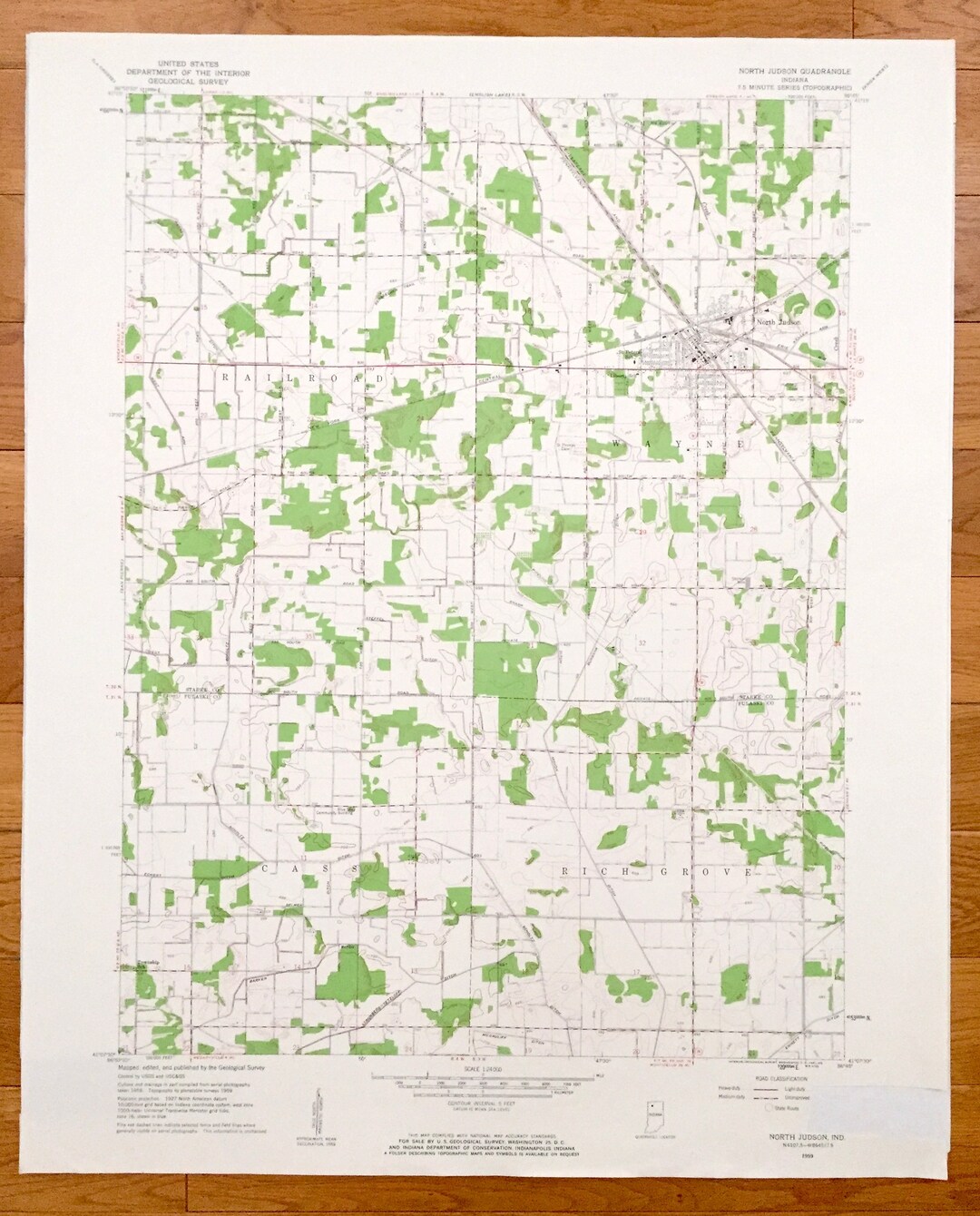 Antique North Judson Indiana 1959 US Geological Survey Etsy UK
