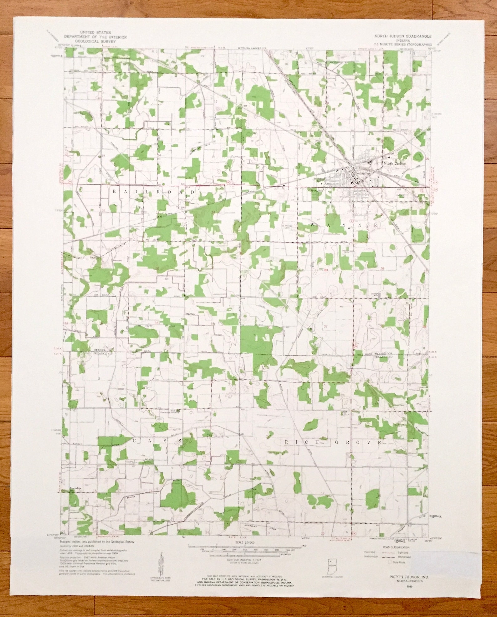 Antique North Judson Indiana 1959 US Geological Survey Etsy UK
