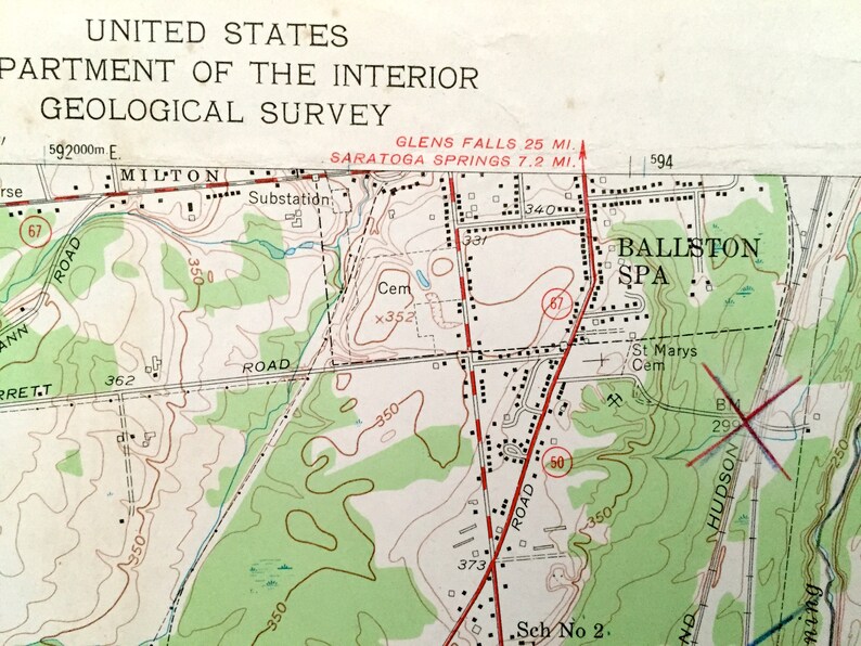 Antique Round Lake New York 1954 US Geological Survey Etsy