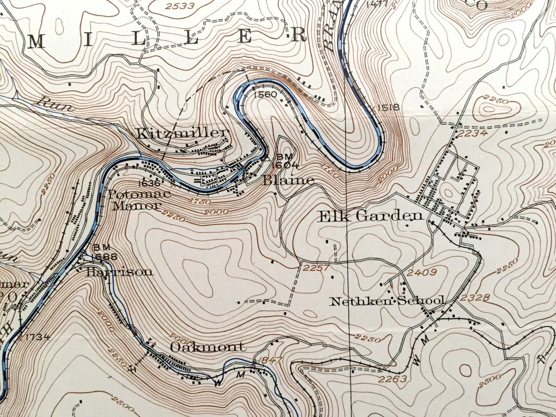 Antique Elk Garden West Virginia 1922 US Geological Survey Etsy