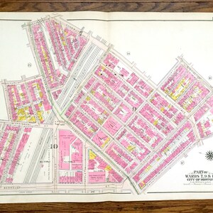 Antik 1908 South End, Boston Massachusetts Karte von G.W. Bromley Atlas – Bay Village, Columbus, Shawmut, South of Washington, MA