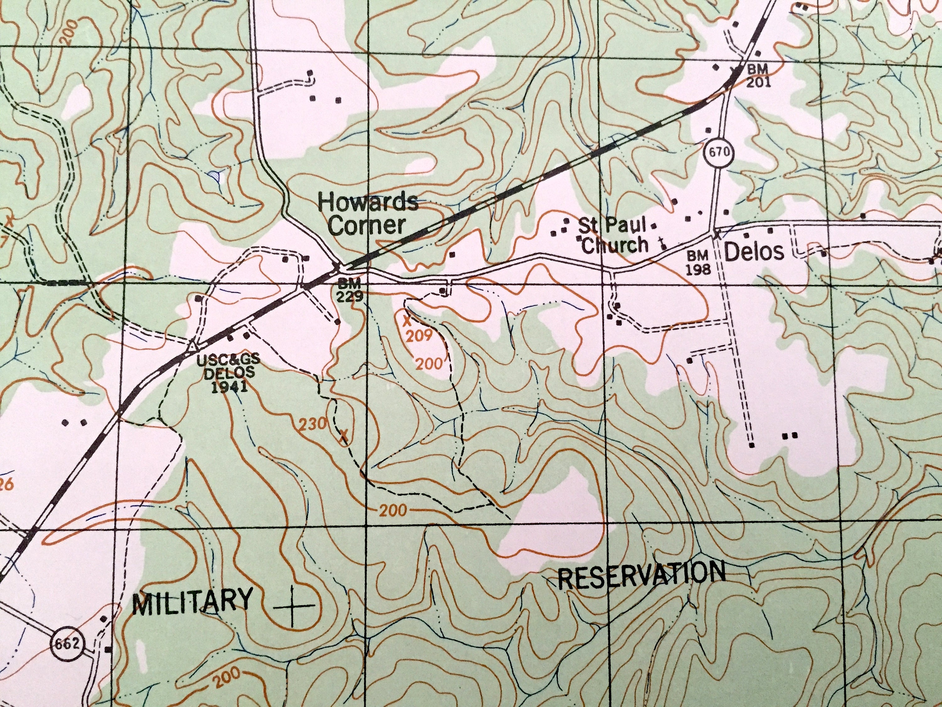 Antique Bowling Green Virginia 1942 US Army Topographic Map Etsy
