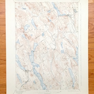 Antique Norway, Maine 1896 US Geological Survey Topographic Map – Long Lake, Waterford, Harrison, Paris, Bridgton, Otisfield, Oxford, ME