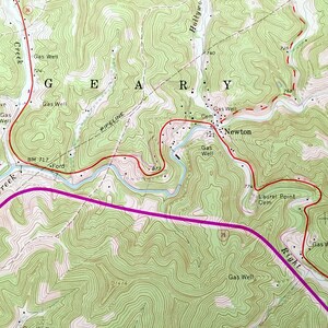 Antique Newton, West Virginia 1966 US Geological Survey Topographic Map Roane, Kanawha, Clay County, Henry, Ovapa, Pigeon, Wallback, WV image 2