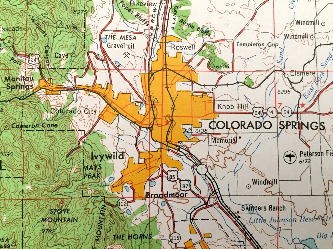 Antique Pueblo Colorado 1962 US Geological Survey Topographic Etsy