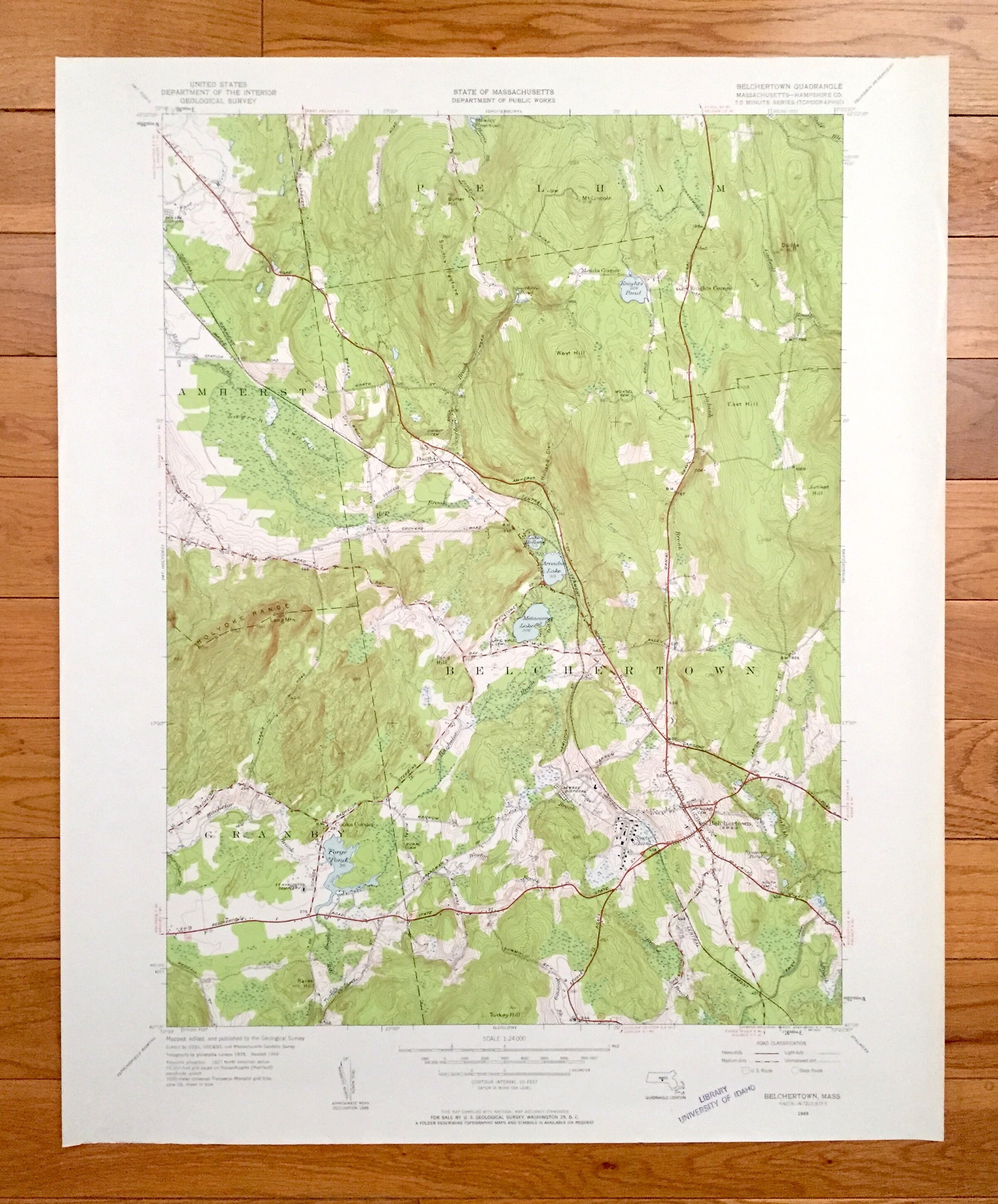 Antique Belchertown Massachusetts 1949 US Geological Survey Etsy