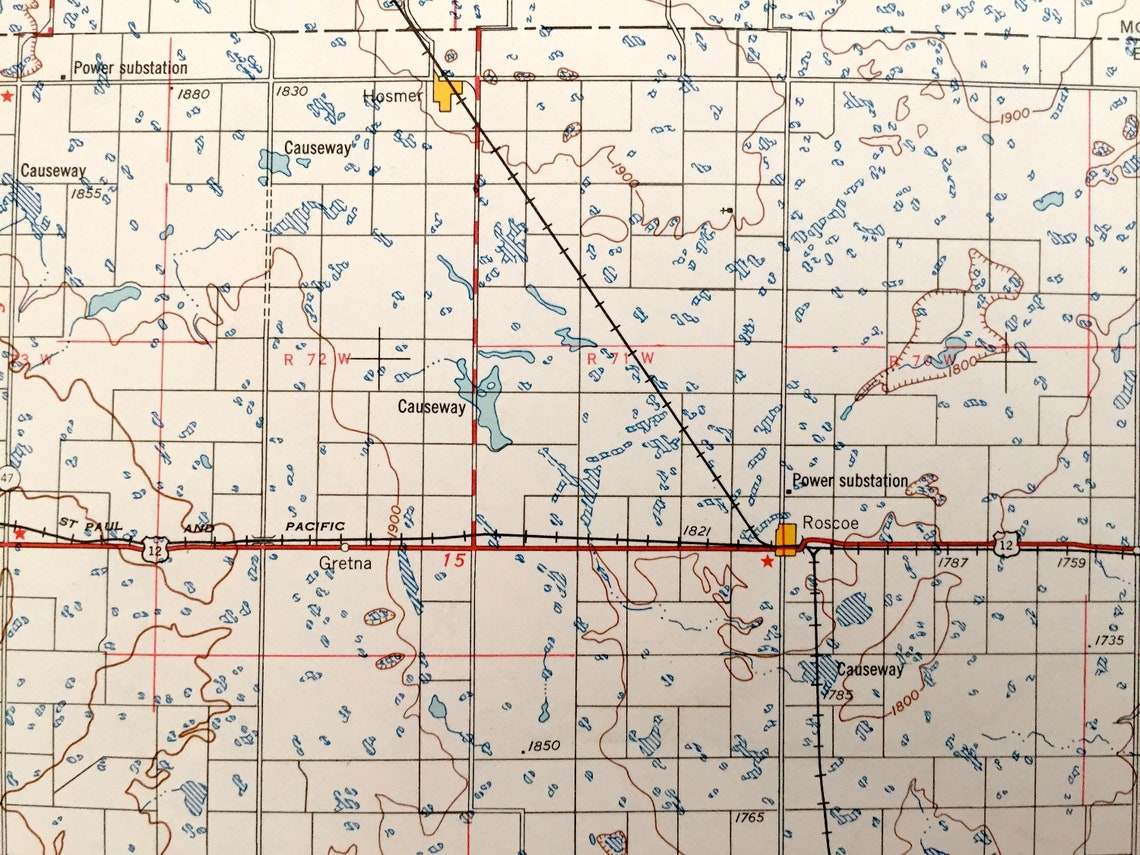 Antique Aberdeen South Dakota 1954 US Geological Survey Etsy