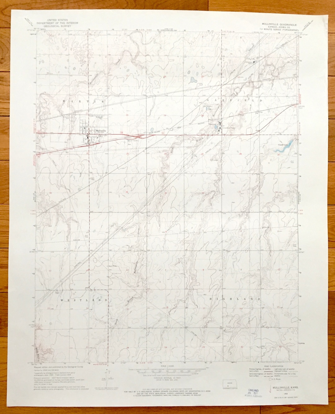 Antique Mullinville Kansas 1969 US Geological Survey Etsy