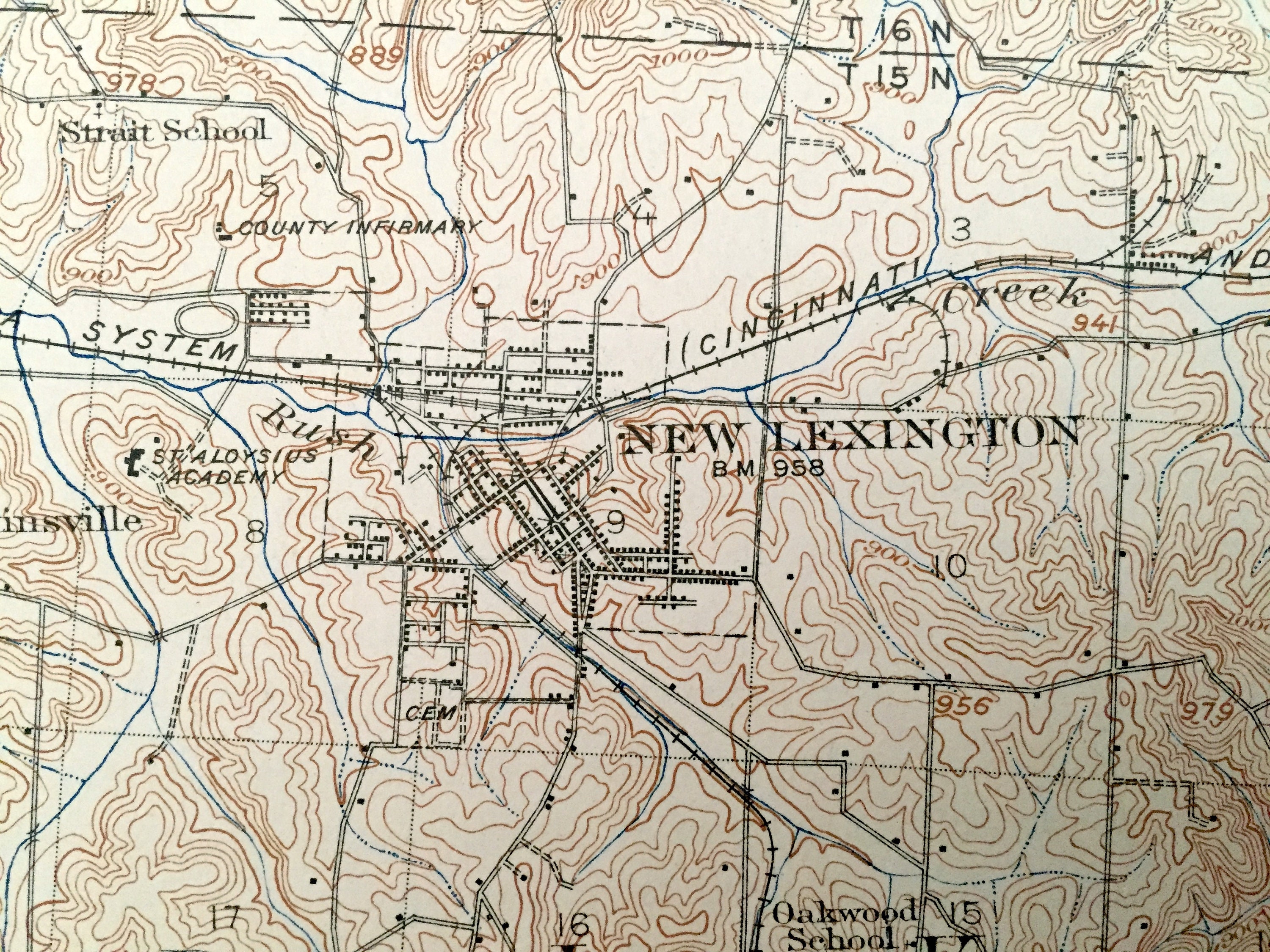 Antique New Lexington Ohio 1911 US Geological Survey Etsy