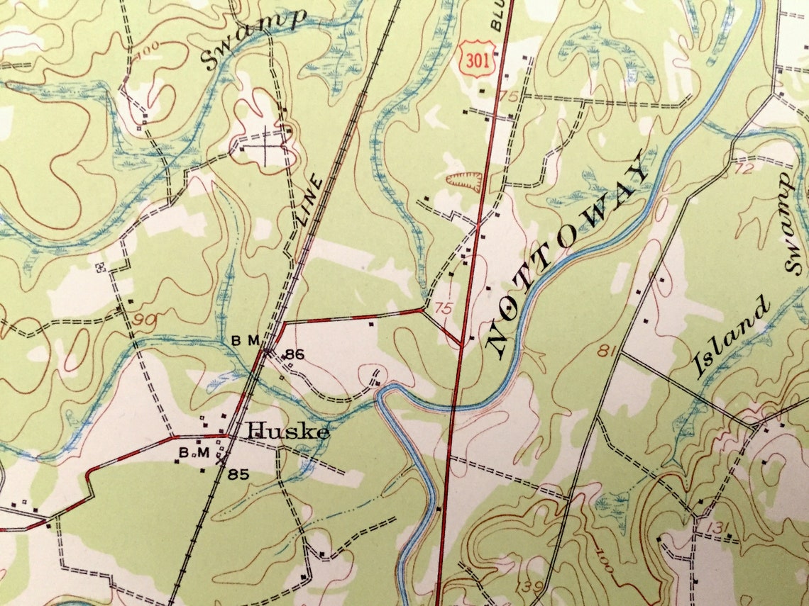 Antique Jarratt Virginia 1951 US Geological Survey Etsy