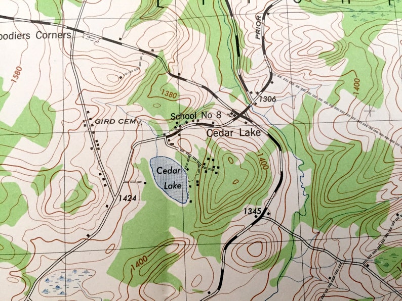 Antique West Winfield New York 1945 US Army Topographic Map Etsy