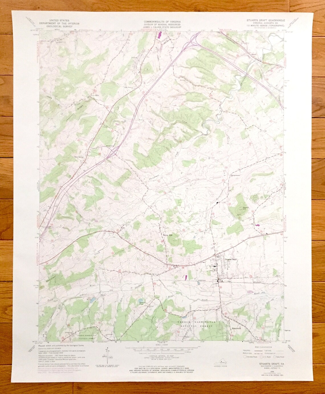 Antique Stuarts Draft Virginia 1964 US Geological Survey Etsy