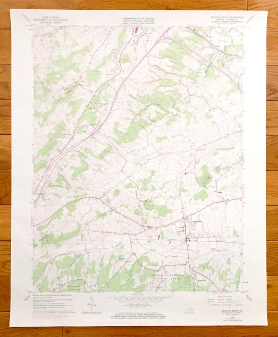 Antique Stuarts Draft Virginia 1964 US Geological Survey Etsy