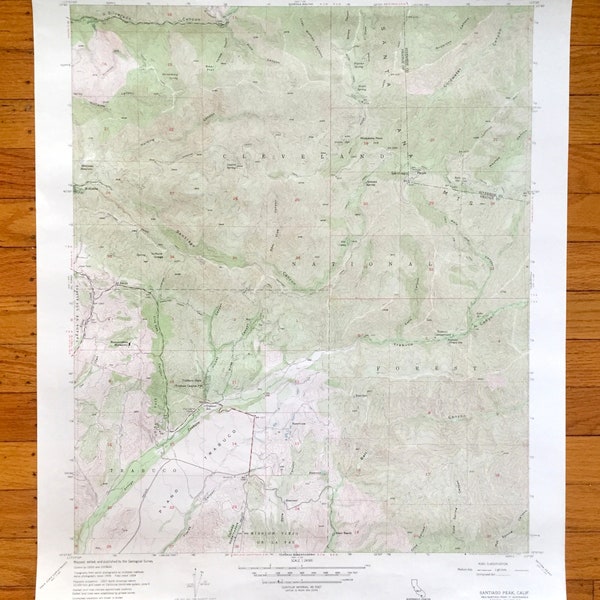 Antique Santiago Peak, California 1954 US Geological Survey Topographic Map – Riverside, Orange County, Trabuco Oaks, Canyon, Modjeska, CA