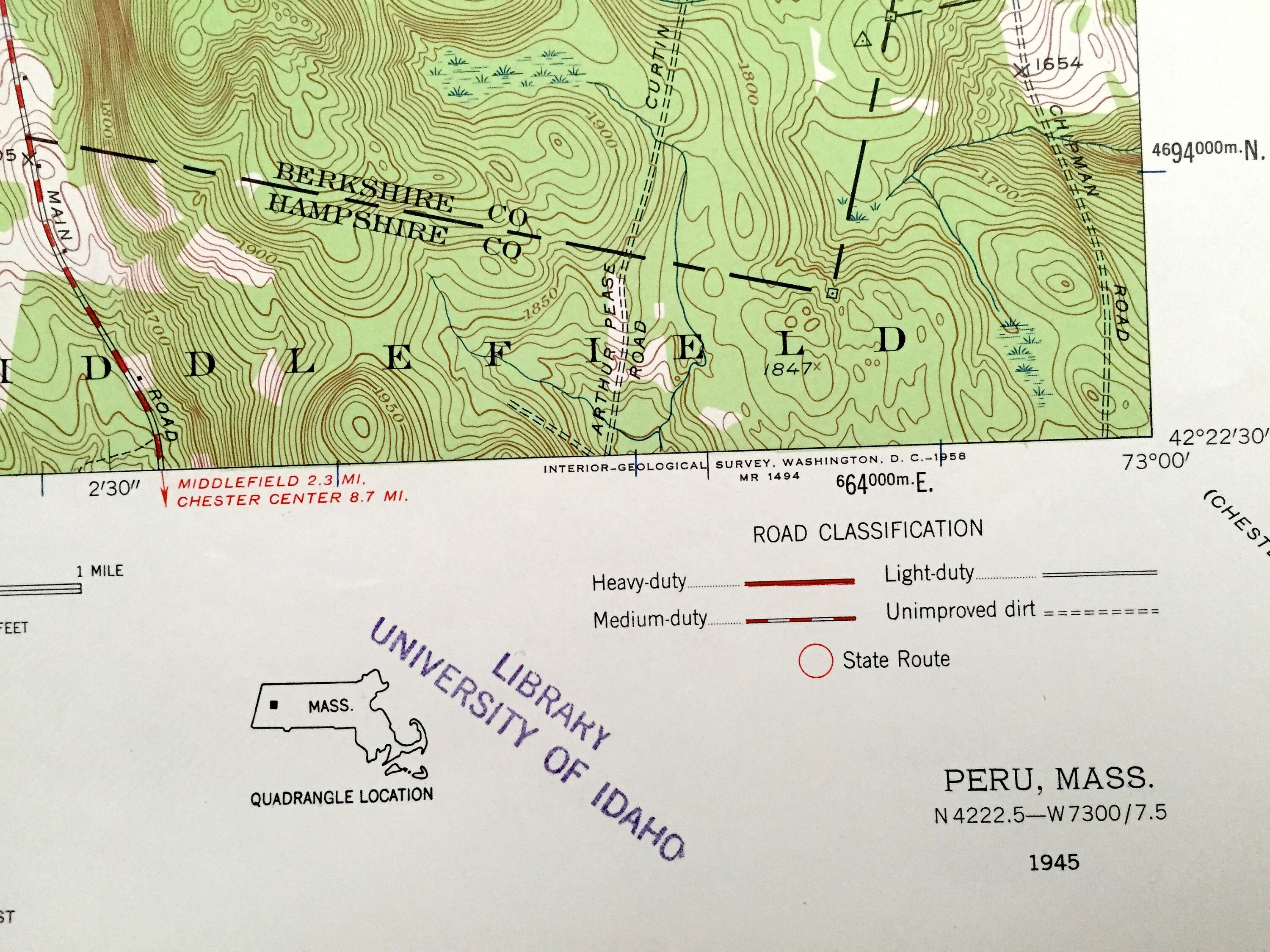 Antique Peru Massachusetts 1945 US Geological Survey Etsy