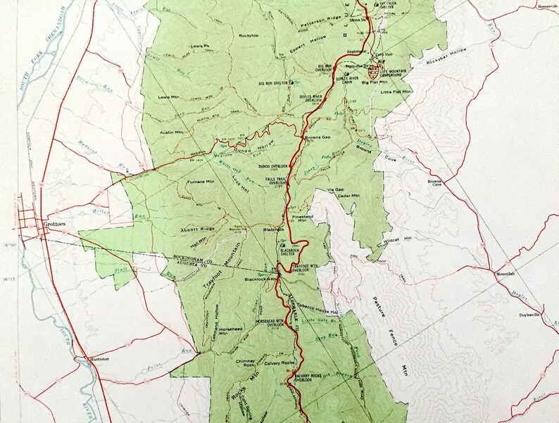 Antique Shenandoah National Park, Virginia 1969 Geological Survey Map ...