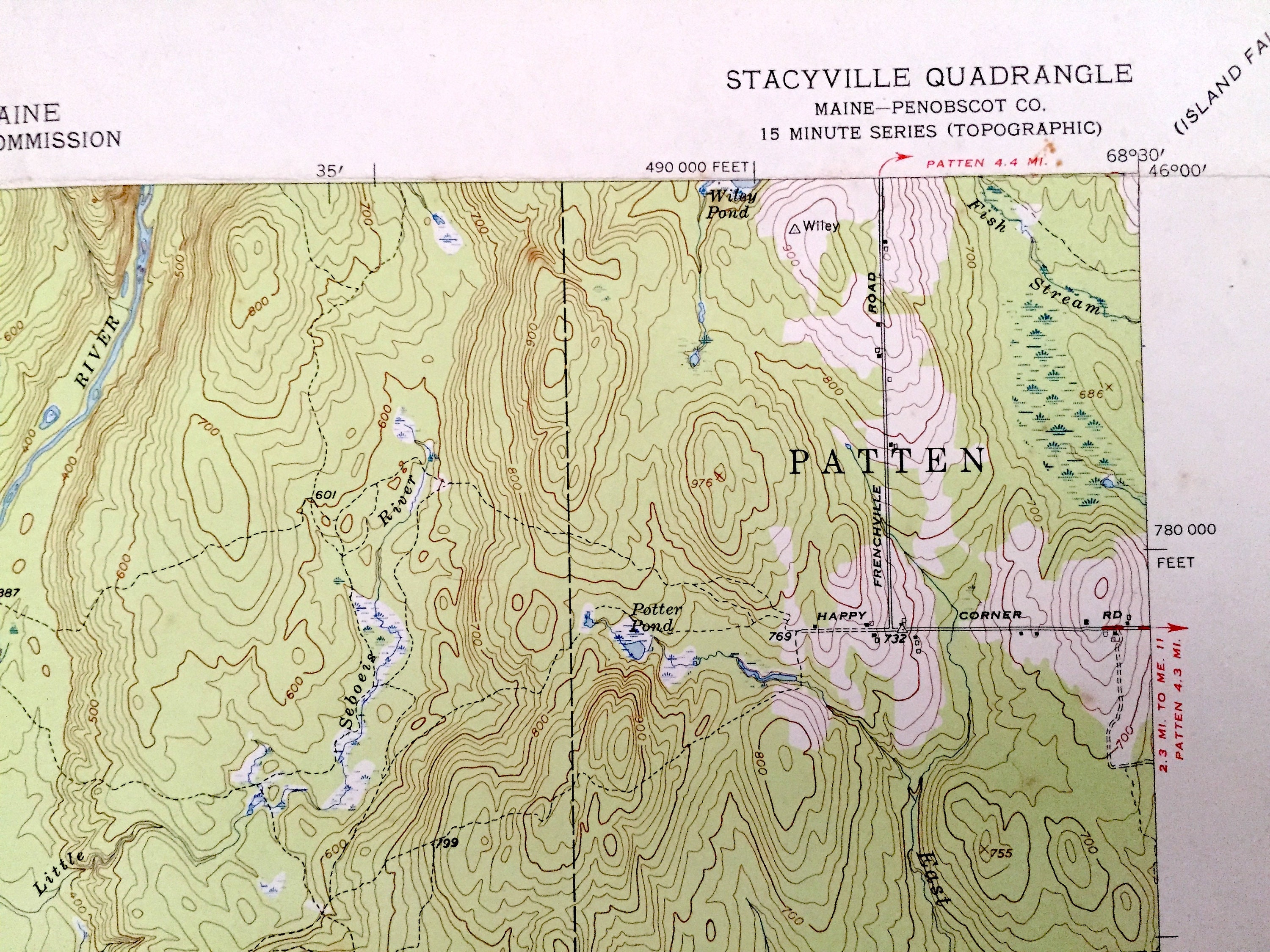 Antique Stacyville Maine 1953 US Geological Survey Etsy