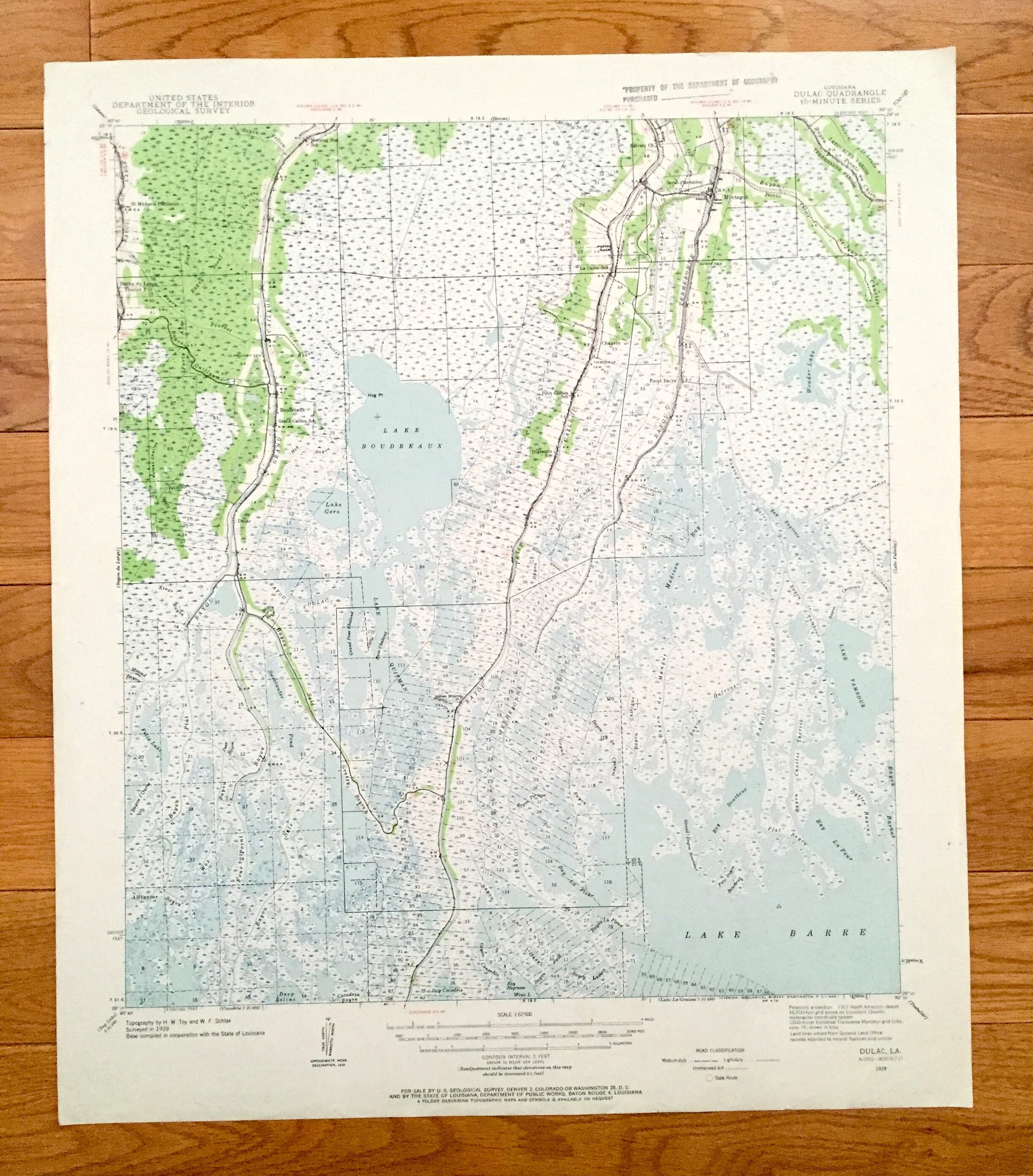 Antique Dulac Louisiana 1939 US Geological Survey Topographic Etsy