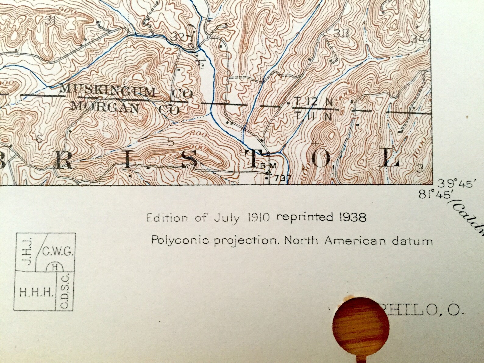 Antique Philo Ohio 1910 US Geological Survey Topographic Map Etsy