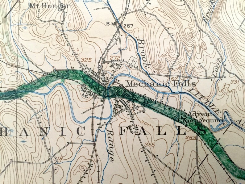Antique Poland Maine 1908 US Geological Survey Topographic Etsy