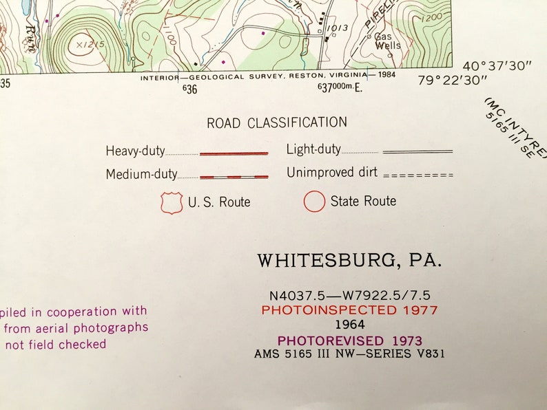 South Bend Plumcreek Burrell Kittanning Pennsylvania 1964 US Geological Survey Topographic Map \u2013 Armstrong County Antique Whitesburg